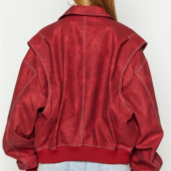 LIONESS Vista Crimson Bomber Jacket NWT - Picture 4 of 8
